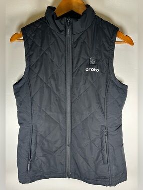 Ororo Women’s Heated Vest Size S Black Softshell Full Zip Fleece Lined Outdoor